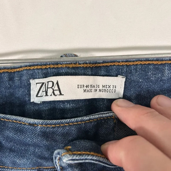 Zara Man Cut Off Shorts Men's 31 Dark Wash Denim High Rise Button Zip - Picture 5 of 9